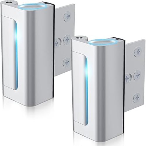 2Pack AceMining Door Reinforcement Lock Withstands 800lbs of Force - Silver Extra Child Proof Door Lock with 8 Screws Prevents Unauthorized Entry,Add a Door Security Lock for Home Safety & Privacy