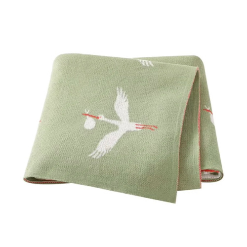 Crane Knitted Blanket