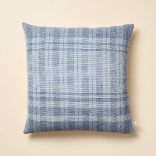 18"x18" Tonal Plaid Square Throw Pillow - Hearth & Hand™ With Magnolia