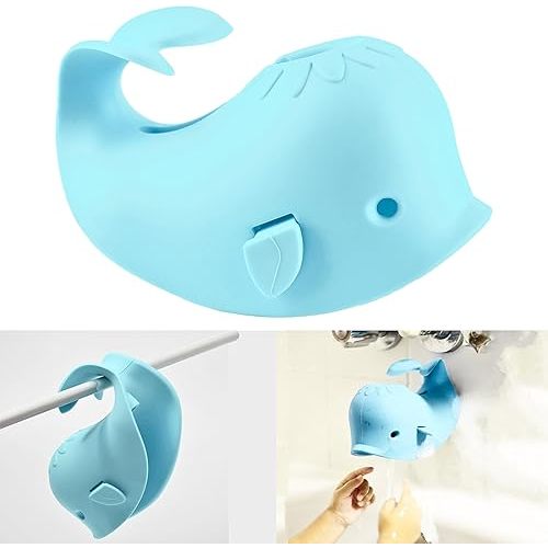 Bath Spout Cover for Bathtub,Baby Shower Protector Cover A Fun Way to Protects Baby from Bumping Head During Bathing Time Cute Soft Whale Design Making for Enjoyable Safe Baths (Mint Blue)