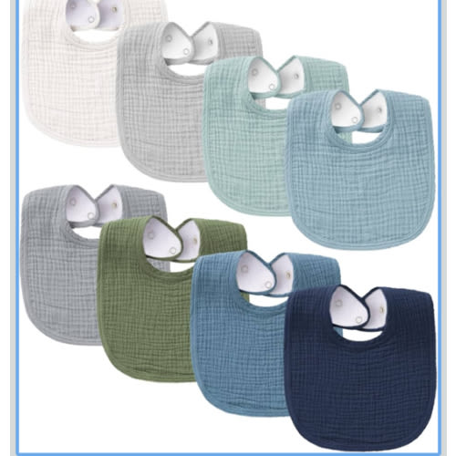 Konssy Muslin Baby Bibs 8 Pack Baby Bandana Drool Bibs Cotton for Unisex Boys and Girls, Soft Absorbent Set for Teething and Drooling