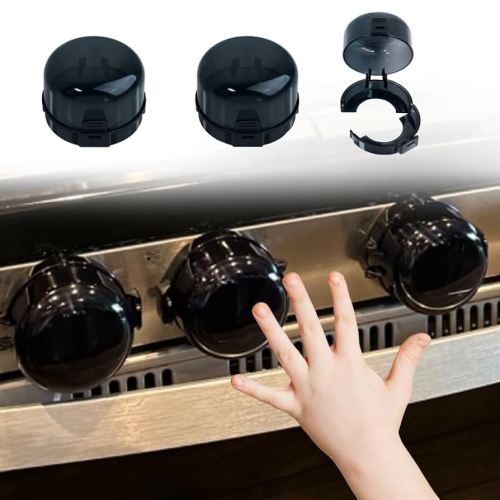 Stove Knob Safety Covers & Gas Stove Knob Locks - Childproof Oven Lock 5 Pack, Baby Proof Door Knob Cover for Kids, Heat-Resistant ABS Stove Locks Child Safety Universal Fit Knob Covers
