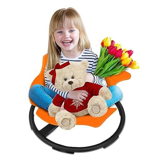 FAHKNS Spin Sensory Chair for Kids, Body Balance Physical Therapy Equipment Sit and Spin Swivel Chair,Sensory Toy Chair Kids Toy Swivel Chair Indoor Outdoor Play Aged 2-10