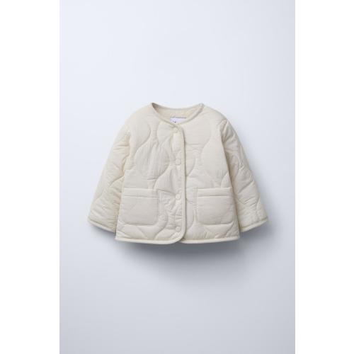 FLEECE LINED QUILTED JACKET - Ecru | ZARA United States
