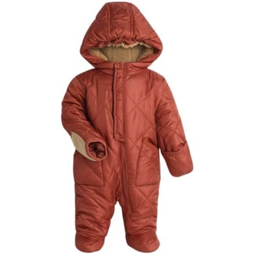 Perry Ellis Baby Boys' Pram Jumpsuit - Sueded Microfiber, Memory Quilted Snowsuit - Newborn Infant Outerwear Coveralls (0-9M)