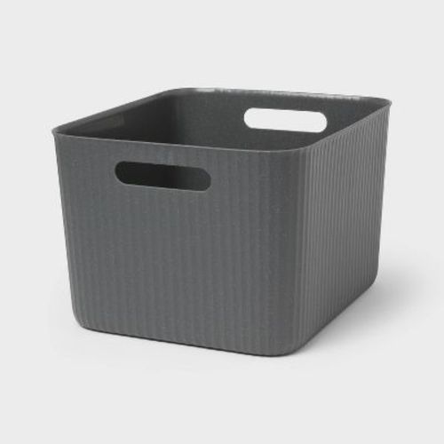 Ribbed Speckle Bin Large Gray - Brightroom™