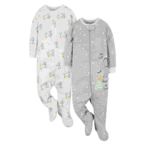 Gerber Baby Neutral Sleep ´N Play Footed Pajamas, 2-Pack, Sizes Preemie - 6/9 Months