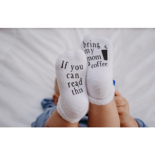 Unisex Baby Shower Gift, If you Can Read This Bring my Mom a Coffee, Baby Socks, Mothers Day Gift, Coffee Socks, Coffee Gifts, Baby Gift