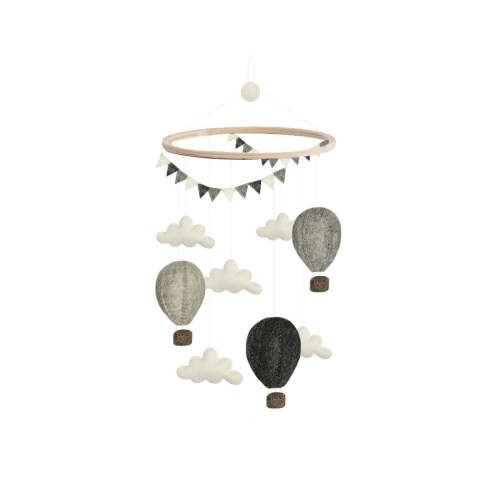 Grey Hot Air Balloon Mobile | Twinkle Twinkle Little One