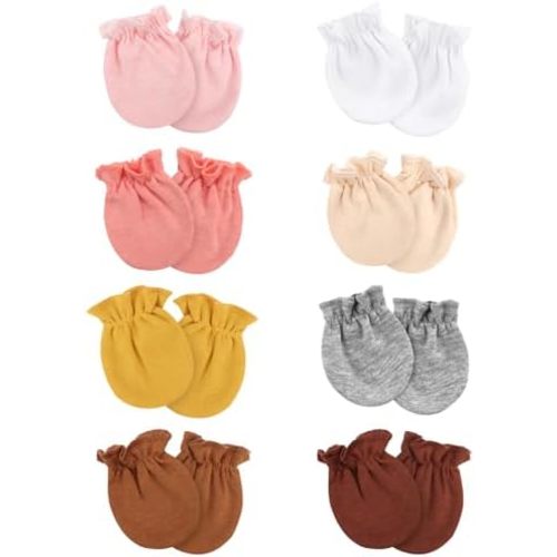 Newborn Baby Mittens No Scratch Cotton Elastic Wrist Gloves Infant Toddler Mittens for Baby Boy Girl 0-6 Months