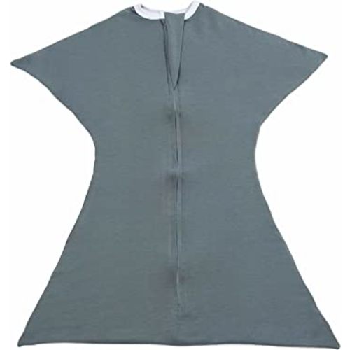 SleepingBaby Zipadee-Zip Transition Swaddle - Cozy Baby Sleep Sack with Zipper, Polyester, Spandex - Roomy Baby Wearable Blanket for Easy Diaper Changes - Classic Grey, Small (4-8 Month)