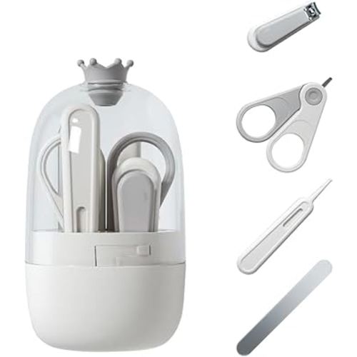 Baby Nail Kit, 4-in-1 Newborn Baby Nail Kit with Safety Lock,and Baby Manicure Kit and Pedicure Care Kit for Newborn,Toddler,Infant,Baby Nail Clippers,Baby Scissors,Tweezers,Nail File