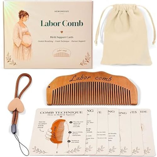 Labor Comb with breathing guide and Encourageing Support Cards