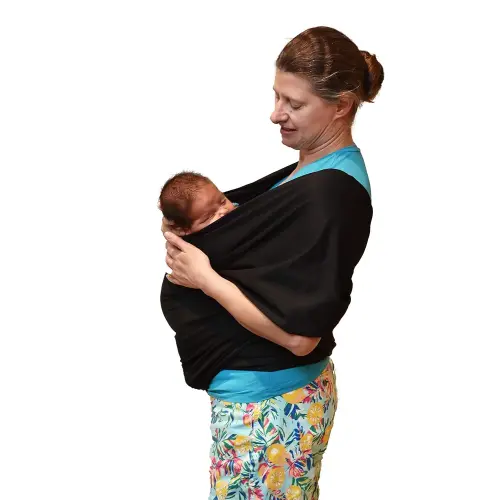 Baby Wrap Carrier Soft, Stretchy, Cotton Baby Wrap, Baby Sling, Nursing Cover Up for use with Newborn-Toddler: Evenly distributes Weight for More Comfortable Carrying (Black)
