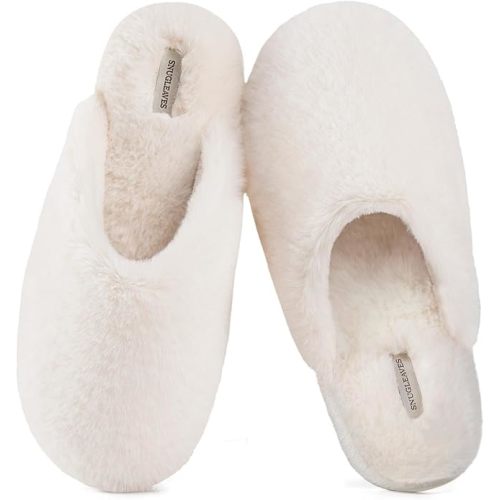 Snug Leaves Women's Fuzzy Scuff Slippers Non-slip Disposable For Hospital Size 7/8