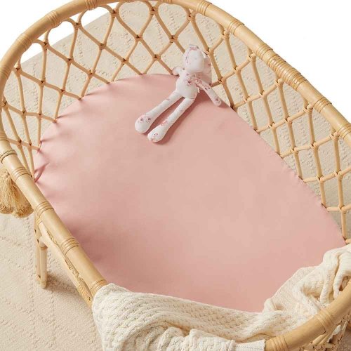 Lullaby Pink Organic Bassinet Sheet & Change Pad Cover | Snuggle Hunny