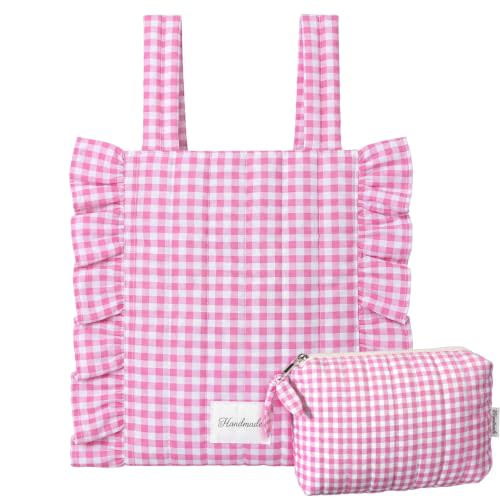 Abbylike Plaid Stroller Bag with Detachable Handle Drawstring Pocket Includes Mini Pouch Universal for Strollers