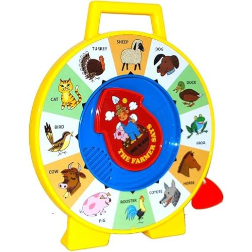 Fisher Price Classics - Farmer Says See 'n Say - Vintage Learning Toy, Sounds and Animals, Interactive Retro Game for Kids, Girls, Boys, Baby, Preschoolers, Toddlers, Unisex Ages 18 Months +