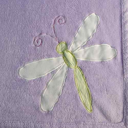 Baby blanket, embroidered, lavender
