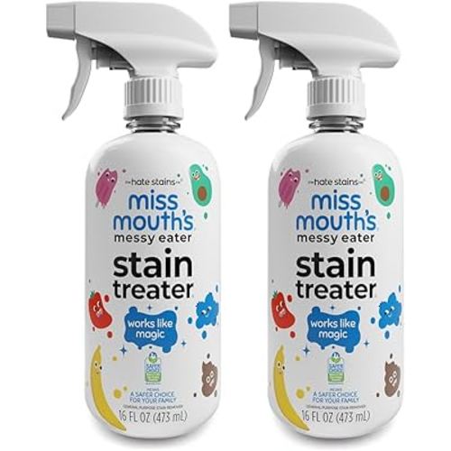 Miss Mouth’s Messy Eater Stain Treater Double Trouble Bundle - 2-Pack of 16oz Stain Remover - Newborn & Baby Essentials - No Dry Cleaning Food, Grease, Coffee Off Laundry, Underwear, Fabric