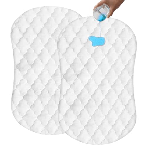 Bamuho Halo Waterproof Bassinet Mattress Protector, 2 Pack Bassinet Mattress Pad Cover Compatible with Halo Bassinest Swivel Sleeper 3.0, Envelope Closure Style - White 31"x18"