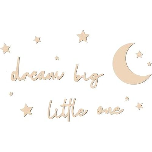 15 Pcs Nursery Wall Art, Moon and Stars Boho Decor for Neutral Baby Room, Wood Sign Set for Farmhouse Boys Girls Bedroom, Living Room & Playroom Wall Decor