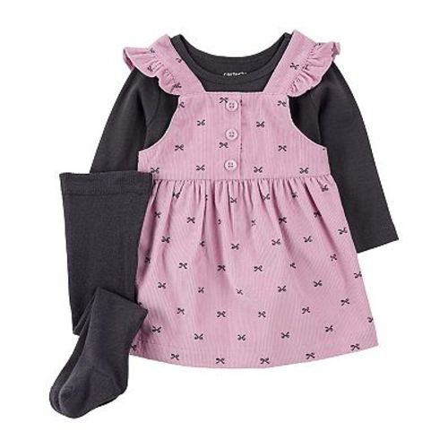 Baby Girl Carter's 3-Piece Tee, Bow & Corduroy Jumper Set