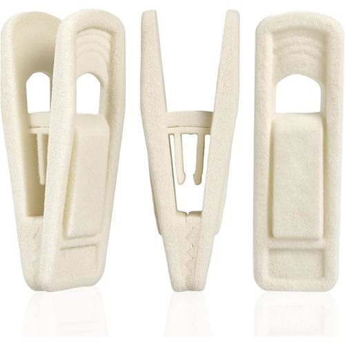 24 Pack Velvet Hanger Clips for Velvet Hangers, Beige | for Pants, Skirts, Baby Clothes