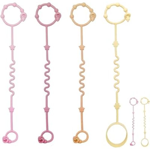 RTMOK Toy Straps for Baby,Silicone Setpacifier Clip,Applies to Car Seat Toy,Teether Toy,High Chair,Stroller Accessories,Baby Toy Clips,Cribs,Rocking Chair