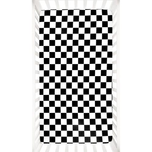 DILIMI Fitted Crib Sheets for Baby Boys and Girls, Ultra-Soft Breathable Baby Crib Sheet Fits Standard Crib and Toddler Mattress, Black Checkered