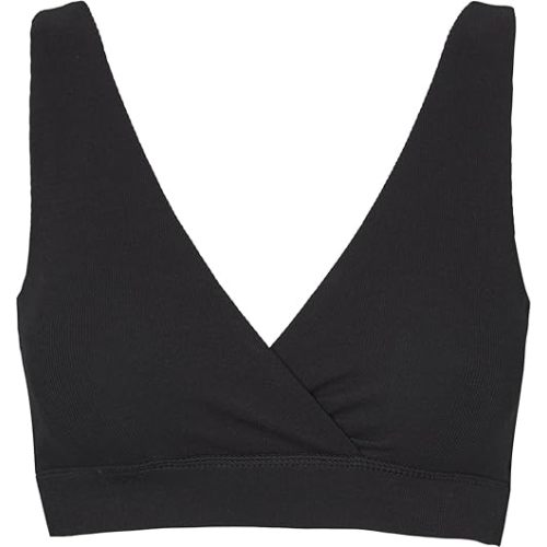 Organic Cotton Rib Triangle Nursing Bra - Soft, Wire-Free with Wide Straps & Pockets for Nursing Pads