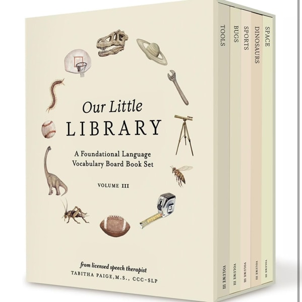 Our Little Library Vol. 3: Dinosaurs, Space, Tools, Bugs, and Sports Board Book Set for Boys & Girls (Tabitha Paige Children's Book Series)