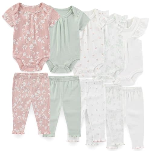 JELYLOVE Unisex Baby Boy Girl Pants Sets 10 pack Cotton Casual New born Clothes Comfort Infant Outfit