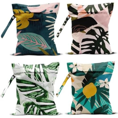 4 Pcs Waterproof Beach Essentials - Wet/Dry Bags for Pool, Swimsuit, Diapers, Makeup, Cruises & Travel