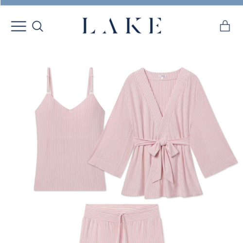 LAKE | Women | DreamModal Pajamas | Carnation Pencil Stripe Maternity Kimono Bundle