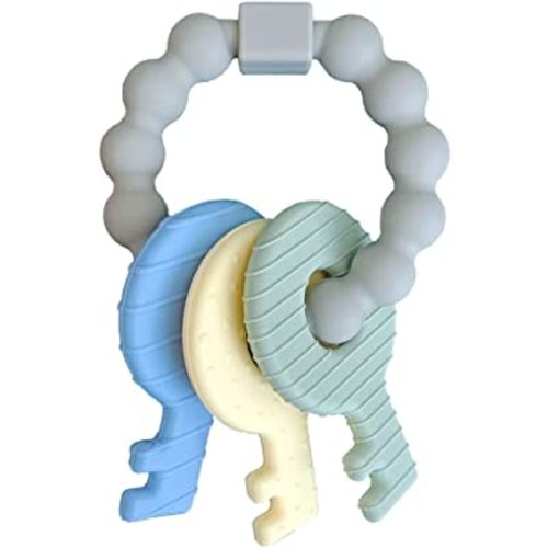 Baby Teether Keys,Teething Keys Toys for 3 to 18 Months Infants Toddler Sensory Chew Toys BPA-Free Toy for Baby Teething Relief(Grey)