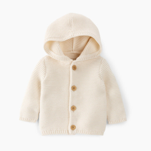 Carter's Little Planet Organic Signature Stitch Cardigan - Cream, 6 M
