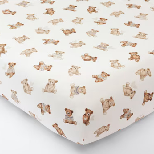 Teddy Bear Organic Cot Fitted Sheet | Pottery Barn Kids AU