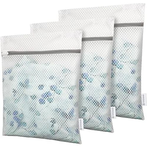 Honeycomb Mesh Laundry Bags For Delicates With Zipper,Washing Bag For Socks, Small Laundry Bag For Delicates, Underwear, Tshirts, Swimsuit, Baby Clothes, Lingerie Bag For Socks (12"x16" 3pcs)