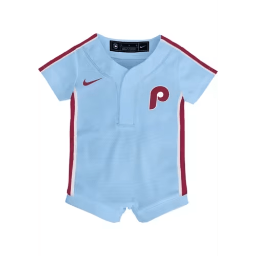 Philadelphia Phillies Nike Baby LIGHT BLUE Alt 2 Replica Romper Baseball Jersey - 133418371