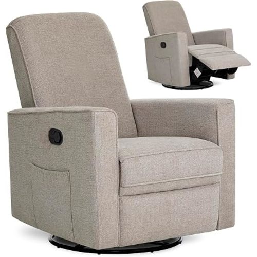 Evolur Raleigh Plus Nursery Glider Recliner, GREENGUARD Gold, Warm Sand