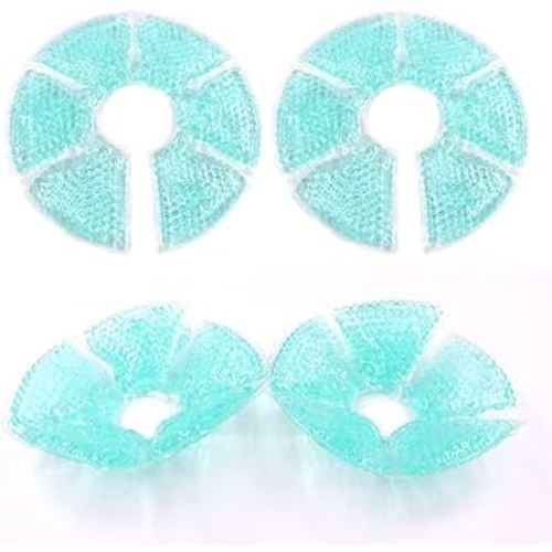 Breast Therapy Ice Packs, Hot and Cold Breast Pads, Breastfeeding Essentials Large Gel Bead Packs for Moms, 2 Pack (2 Cold Pack (Teal))