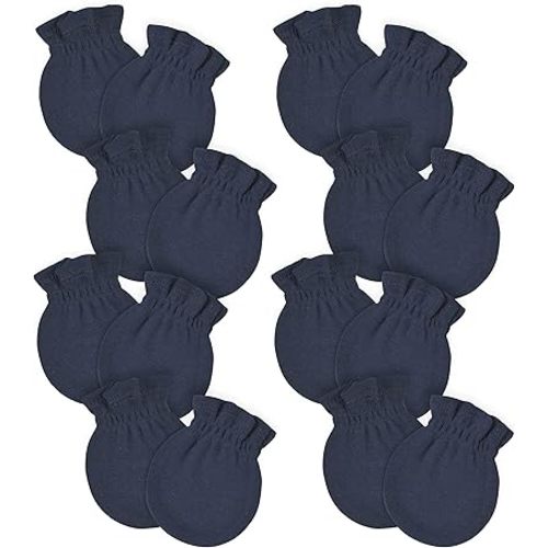 Gerber Baby 12-Pack No Scratch Mittens, Navy, 0-3 Months (8-Pack)
