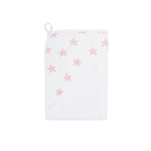 Pink Stars Print Towel Set