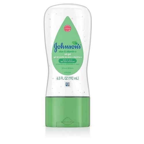 Johnson's Baby Gel Aloe & Vitamin E Oil, Hypoallergenic Skin Care, 6.5 oz