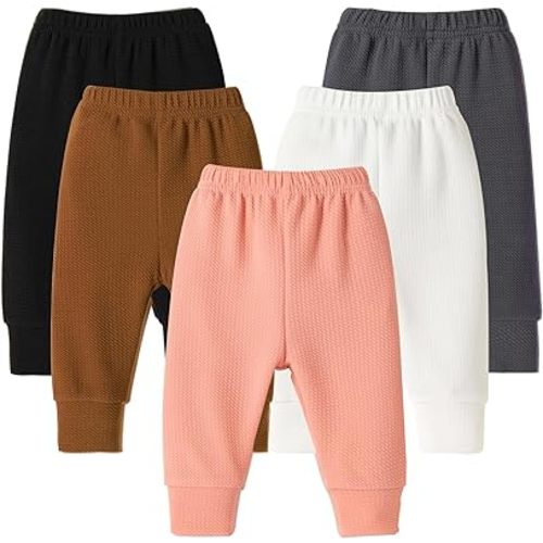 5 Pack Baby Pants Toddler Girl Ribbed Ruffle Bell Bottoms Toddler Leggings Baby Boy Pants Newborn Girl Flare Pants