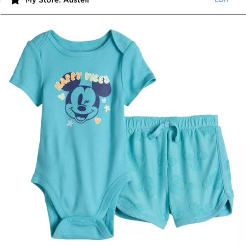 Disney's Mickey Mouse Baby Boy Bodysuit & Terry Short Set by Jumping Beans®
