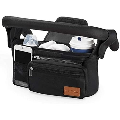 UPPAbaby Carry-All Parent Organizer Fits on Vista, Cruz, Minu, G-Series Strollers Secure Zippered Pocket + Beverage Compartments