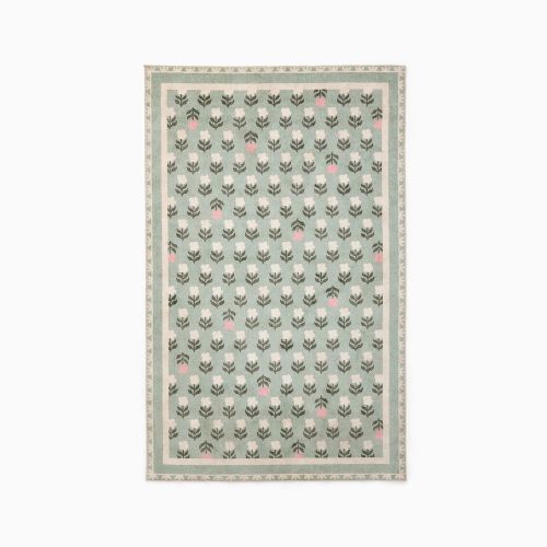 Flower Garden Washable Rug