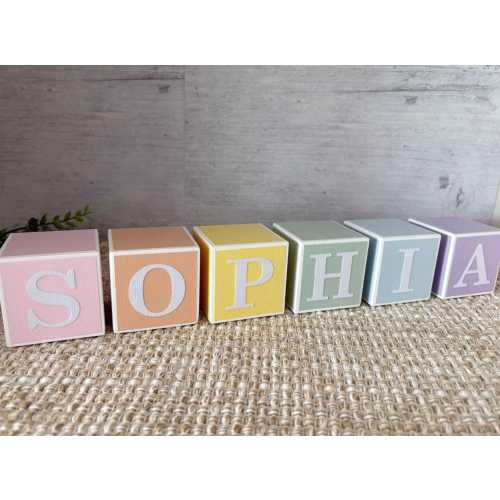 Rainbow Blocks, Wooden Blocks Baby, Pastel Rainbow, Personalized Baby Gifts